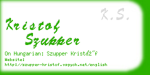 kristof szupper business card